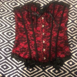 Black and red corset